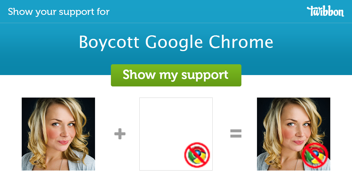 Boycott Google Chrome Support Campaign Twibbon