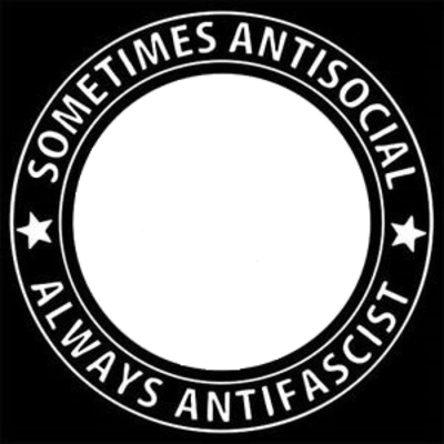 sometimes antisocial always antifascist soft-PVC Kühlschrankmagnet schwarz